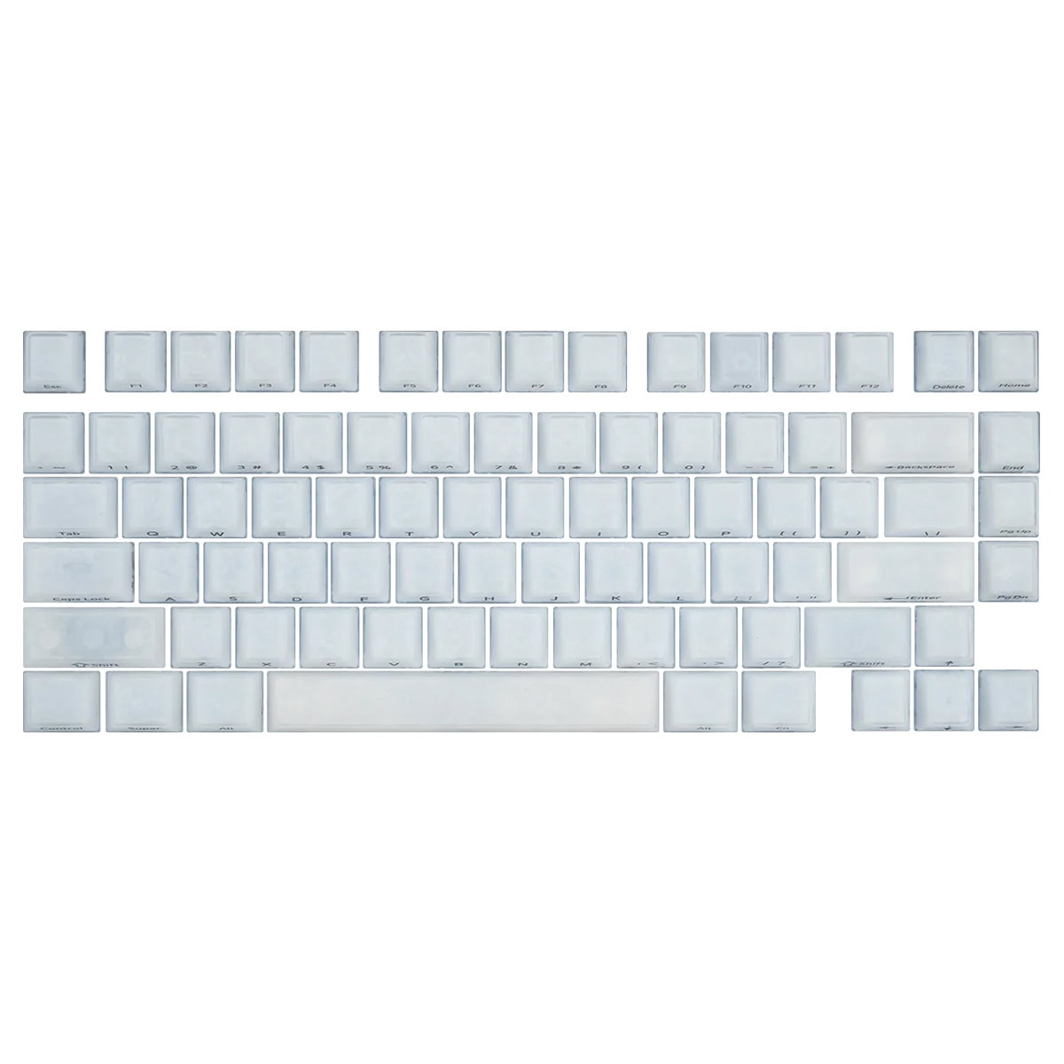 Akko Glassy Carbon Fiber White Cherry Double Shot Pcabs 126 Adet Keycap Set Fc1