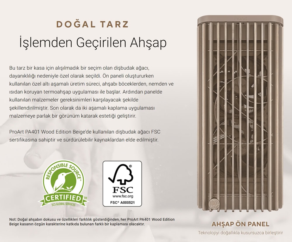 ProArt PA401 Wood Edition Beige - Mesh Panel asus-proart-pa401-wood-edition-beige-mesh-panel-gaming-kasa