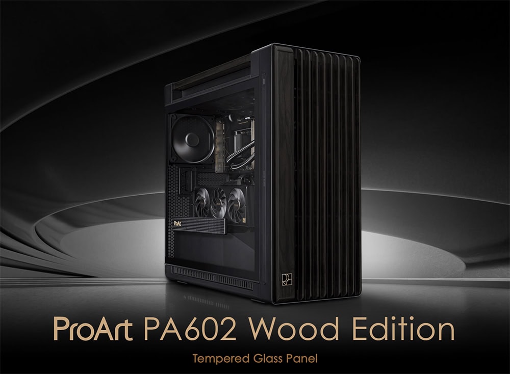 /ProArt PA602 Wood Edition - Metal Panel asus-proart-pa602-wood-edition-temperli-cam-usb-3-2-mid-tower-e-atx-siyah-kasa