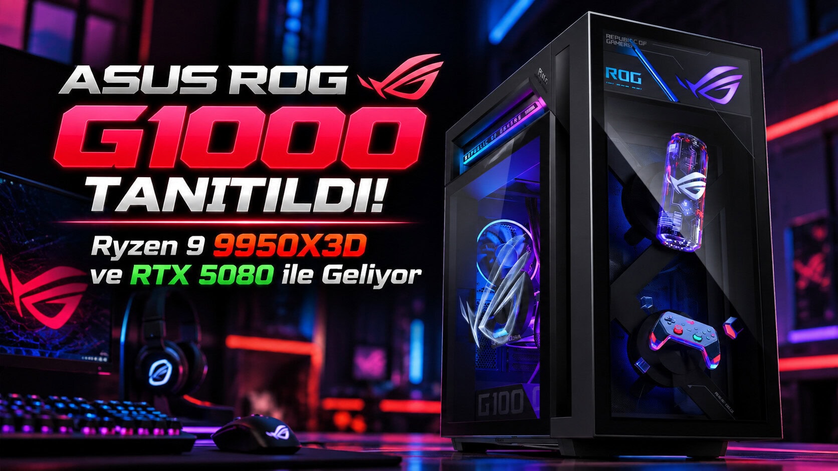 Asus Rog G1000 Tanıtıldı! Ryzen 9 9950x3d Ve Rtx 5080 Ile Geliyor 1