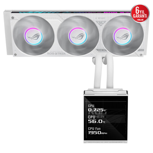 Asus Rog Strix Slc Iv 360 Argb Lcd White Edition 360mm Intel Amd Uyumlu İşlemci Sıvı Soğutucu 3