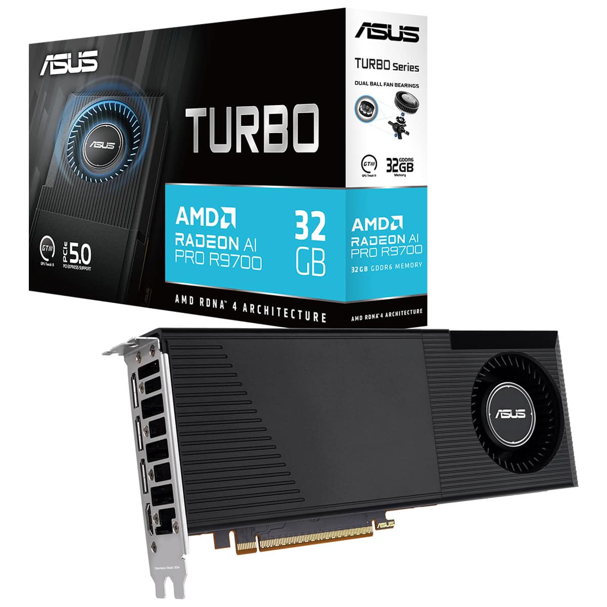 Asus Turbo Radeon Ai Pro R9700 32gb Gddr6 256 Bit Yapay Zeka Ekran Karti Fc1