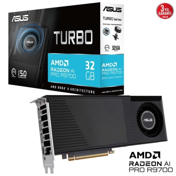 Asus Turbo Radeon Ai Pro R9700 32gb Gddr6 256 Bit Yapay Zeka Ekran Karti Fc2