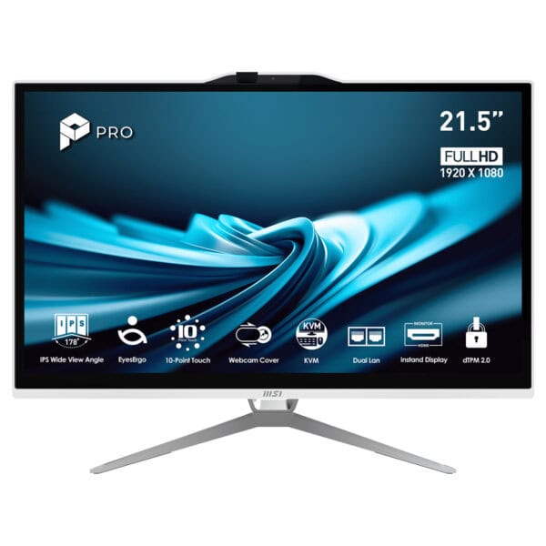 Msi Pro Ap222t 14ma 614eu Intel Core I3 14100 8gb Ddr5 512gb Ssd 21 5 Inc Full Hd W11 Home Dokunmatik Beyaz All In One Bilgisayar Fc1