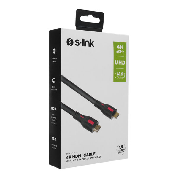 S Link 1 5 Metre V2 0 4k 60hz 191 Hdmi Kablo Sl Hdm4k011 Fc4