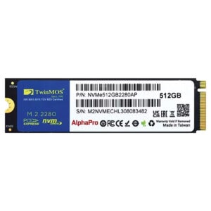 Twinmos Alphapro 512gb Nvme Pcie Gen3 X4 Okuma 3600mb Yazma 3250mb M 2 Ssd Nvme512gb2280ap Fc1