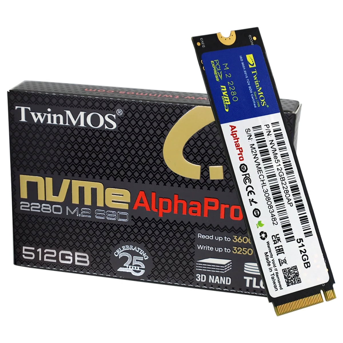 Twinmos Alphapro 512gb Nvme Pcie Gen3 X4 Okuma 3600mb Yazma 3250mb M 2 Ssd Nvme512gb2280ap Fc2