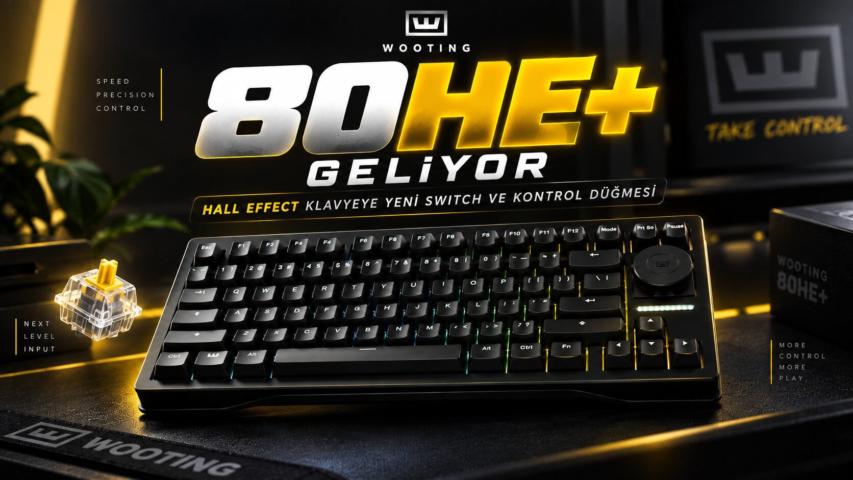 Wooting 80he+ Geliyor Hall Effect Klavyeye Yeni Switch Ve Kontrol Düğmesi 1