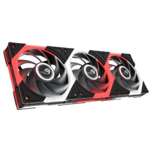ASUS ROG Eurux GR120 ARGB 120mm üçlü kasa fanı, siyah kırmızı renkli büyük soğutma fanları seti, ARGB aydınlatmalı mühendislik tasarımıyla oyun sistemi için yüksek hava akışı.