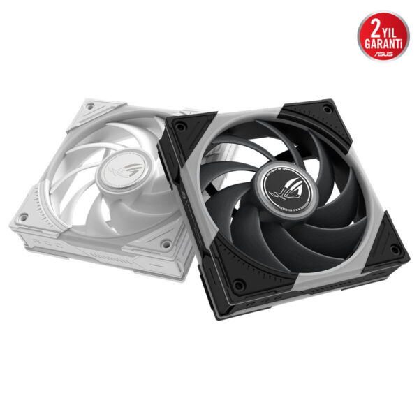ASUS ROG Eurux GR120 ARGB 120mm Kasa Fanı, siyah ve şeffaf çerçeveyle çift fan tasarımı ve ARGB aydınlatma ile yüksek soğutma performansı sunar.