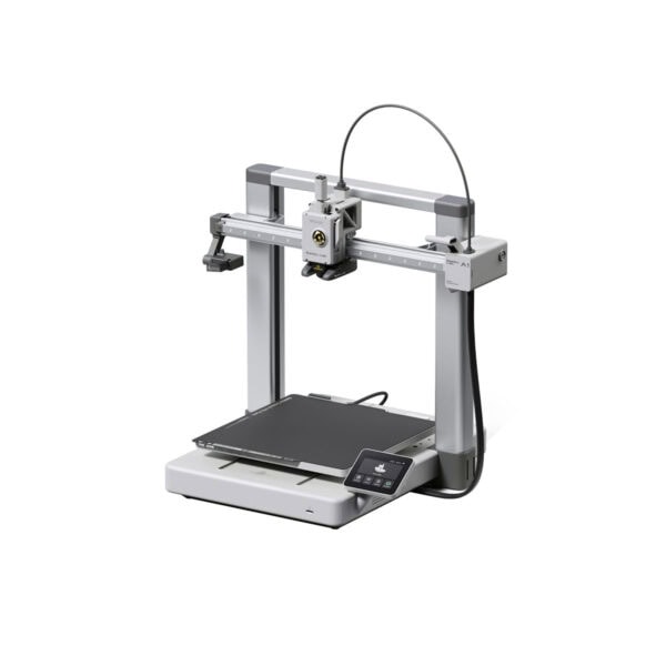 Bambu Lab A1 Combo AMS Lite 500mm/s Çok Renkli 3D Yazıcı ile küçük modellerin yüksek hassasiyetli baskı yüzeyi ve dosya kontrol panelli masaüstü tasarım.