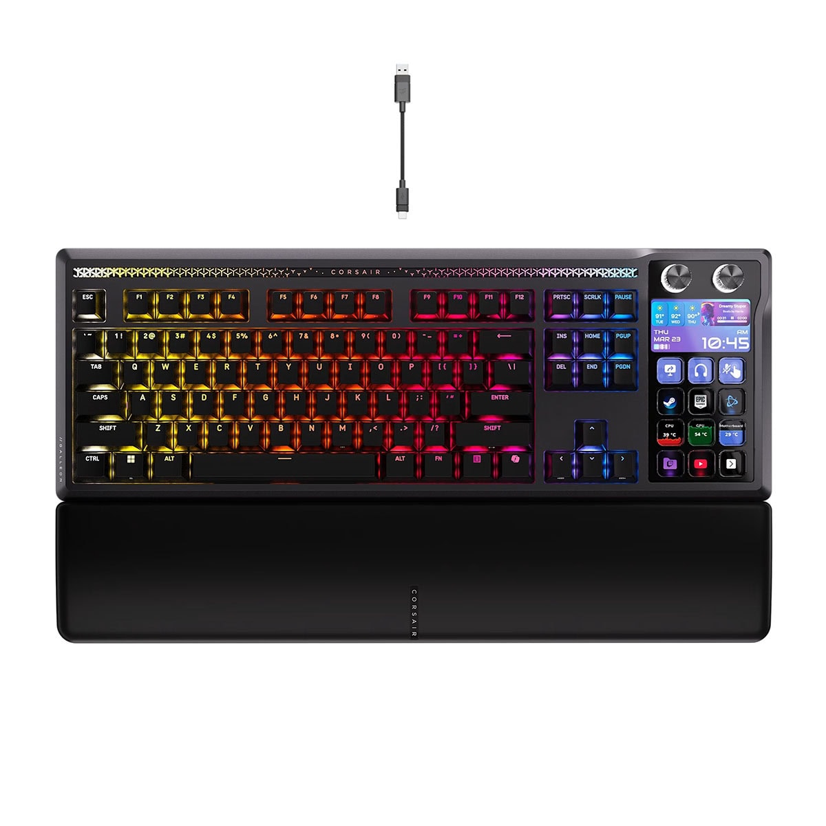 Corsair Galleon 100 Sd Mlx Pulse Linear Switch 8k Hz Rgb Kablolu İngilizce Mekanik Gaming Klavye 1