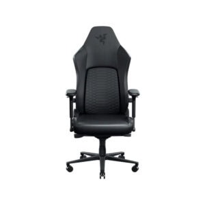 Razer Iskur V2 siyah oyuncu koltuğu: 4D kolçak, bel desteği, yüksek sırt desteği ve dayanıklı döşeme ile ofis ve oyun için ergonomik tasarım.