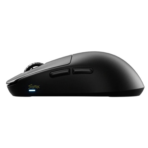 Scyrox V8S Siyah Kablosuz Simetrik Gaming Mouse kenarlı tasarım ve yan sıralı butonlar ile yan görünüm.